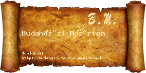 Budaházi Márton névjegykártya